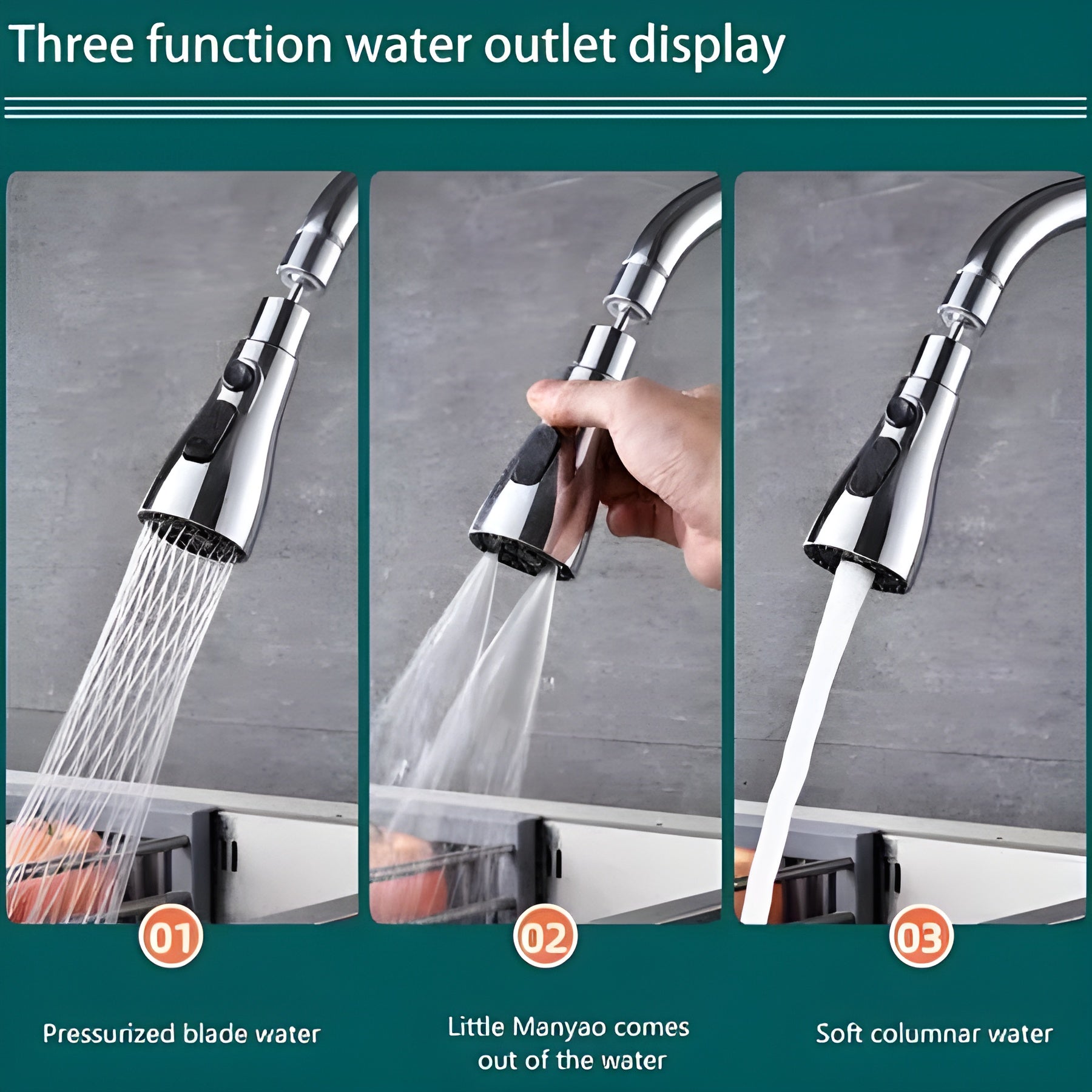 3 Modes Kitchen Sink Faucet